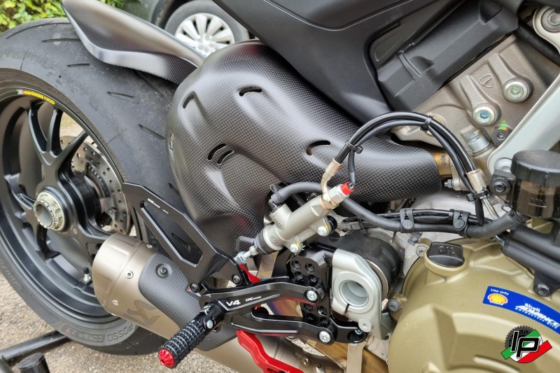 Ducati Streetfighter & Panigale V4 100% Carbon Auspuff Hitzeschutz Hit